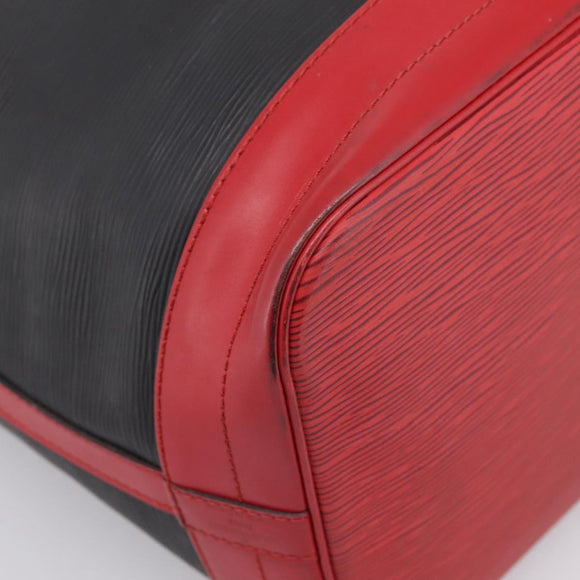 LOUIS VUITTON Epi Noe Shoulder Bag Bicolor Black Red M44017 LV Auth ka5936