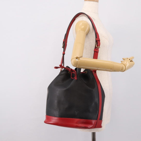 LOUIS VUITTON Epi Noe Shoulder Bag Bicolor Black Red M44017 LV Auth ka5936