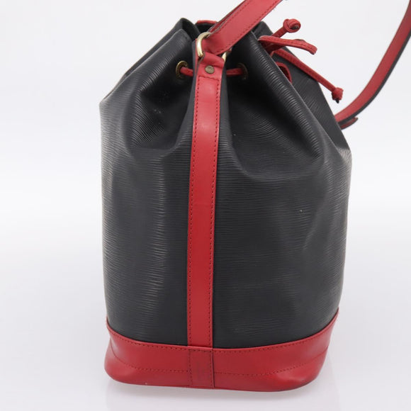 LOUIS VUITTON Epi Noe Shoulder Bag Bicolor Black Red M44017 LV Auth ka5936