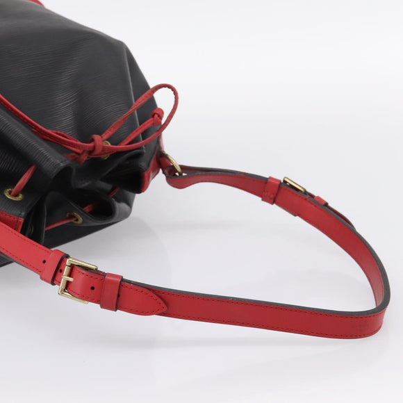 LOUIS VUITTON Epi Noe Shoulder Bag Bicolor Black Red M44017 LV Auth ka5936
