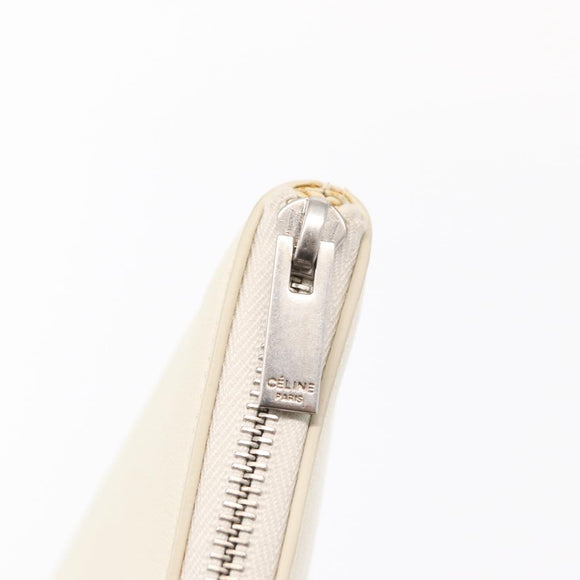 CELINE Clutch Bag Leather Purple Silver Auth ka594