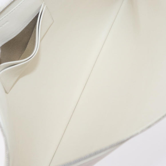 CELINE Clutch Bag Leather Purple Silver Auth ka594