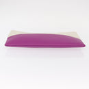 CELINE Clutch Bag Leather Purple Silver Auth ka594-7