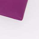 CELINE Clutch Bag Leather Purple Silver Auth ka594-8