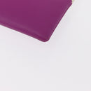 CELINE Clutch Bag Leather Purple Silver Auth ka594-9