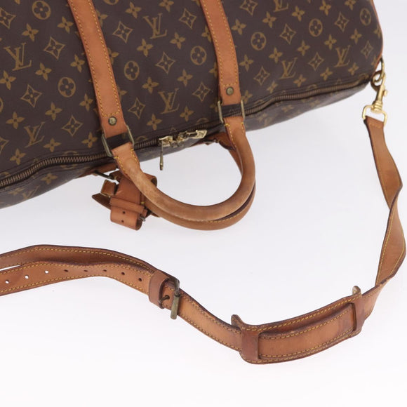 LOUIS VUITTON Monogram Keepall Bandouliere 60 Boston Bag M41412 LV Auth ka5940
