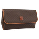 CELINE Macadam Canvas Clutch Bag PVC Leather Brown Gold Auth ka5944-1