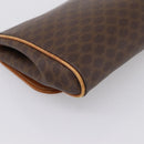 CELINE Macadam Canvas Clutch Bag PVC Leather Brown Gold Auth ka5944-16
