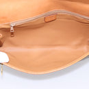CELINE Macadam Canvas Clutch Bag PVC Leather Brown Gold Auth ka5944-9