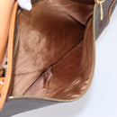 CELINE Macadam Canvas Clutch Bag PVC Leather Brown Gold Auth ka5944-11