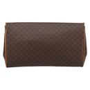 CELINE Macadam Canvas Clutch Bag PVC Leather Brown Gold Auth ka5944-2