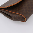 CELINE Macadam Canvas Clutch Bag PVC Leather Brown Gold Auth ka5944-14