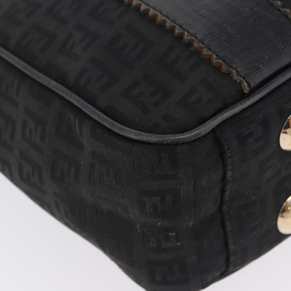FENDI Zucchino Canvas Tote Bag Black Gold Auth ka5945