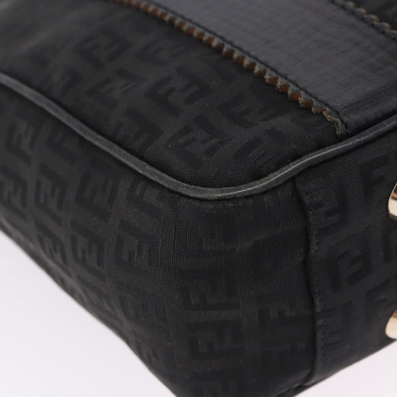 FENDI Zucchino Canvas Tote Bag Black Gold Auth ka5945