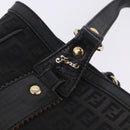 FENDI Zucchino Canvas Tote Bag Black Gold Auth ka5945-15