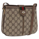 GUCCI GG Supreme Web Sherry Line Bag PVC Beige Gold 10 02 037 Auth ka5946-1