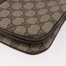 GUCCI GG Supreme Web Sherry Line Bag PVC Beige Gold 10 02 037 Auth ka5946-9