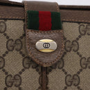 GUCCI GG Supreme Web Sherry Line Bag PVC Beige Gold 10 02 037 Auth ka5946-17
