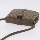 GUCCI GG Supreme Web Sherry Line Bag PVC Beige Gold 10 02 037 Auth ka5946-6