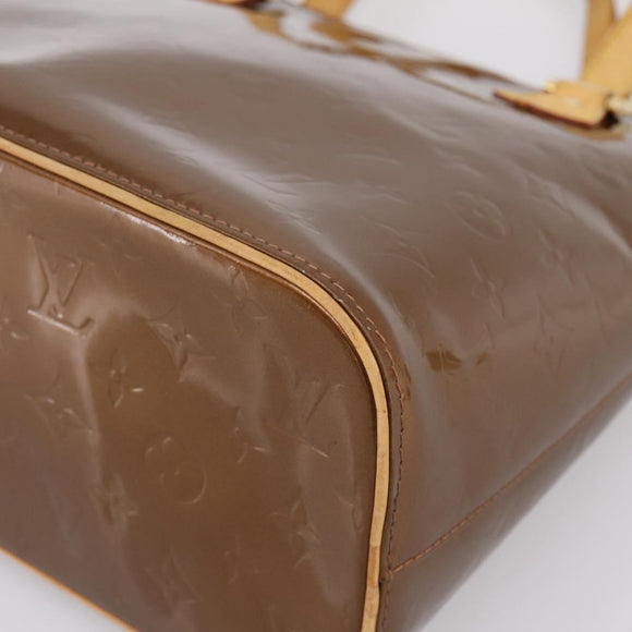 LOUIS VUITTON Monogram Vernis Houston Hand Bag Bronze M91122 LV Auth ka5947