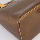 LOUIS VUITTON Monogram Vernis Houston Hand Bag Bronze M91122 LV Auth ka5947-14