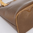 LOUIS VUITTON Monogram Vernis Houston Hand Bag Bronze M91122 LV Auth ka5947-16