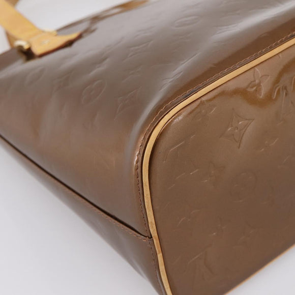 LOUIS VUITTON Monogram Vernis Houston Hand Bag Bronze M91122 LV Auth ka5947