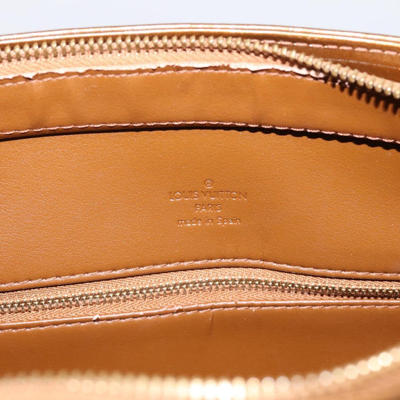 LOUIS VUITTON Monogram Vernis Houston Hand Bag Bronze M91122 LV Auth ka5947