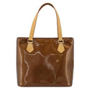 LOUIS VUITTON Monogram Vernis Houston Hand Bag Bronze M91122 LV Auth ka5947-2