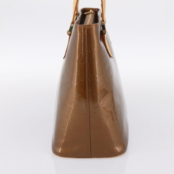 LOUIS VUITTON Monogram Vernis Houston Hand Bag Bronze M91122 LV Auth ka5947