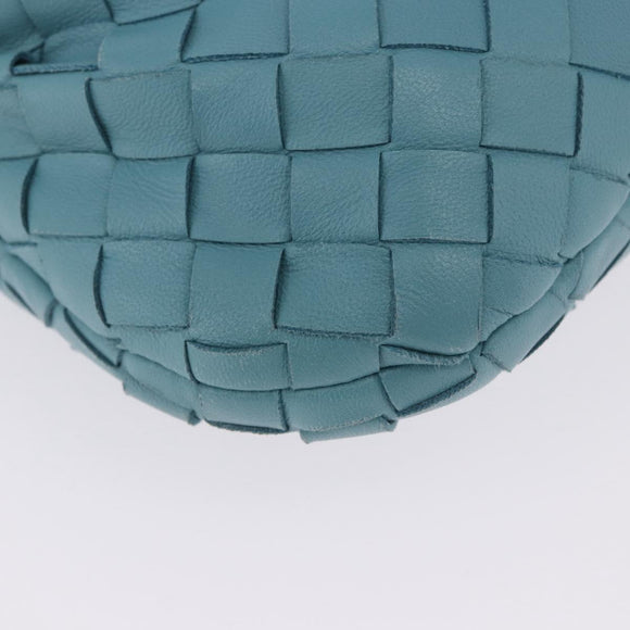 BOTTEGA VENETA INTRECCIATO Hand Bag Leather Light Blue Silver Auth ka5949M