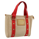 LOUIS VUITTON Antigua Cabas PM Hand Bag Red Beige M40038 LV Auth ka5953-1