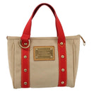 LOUIS VUITTON Antigua Cabas PM Hand Bag Red Beige M40038 LV Auth ka5953-13