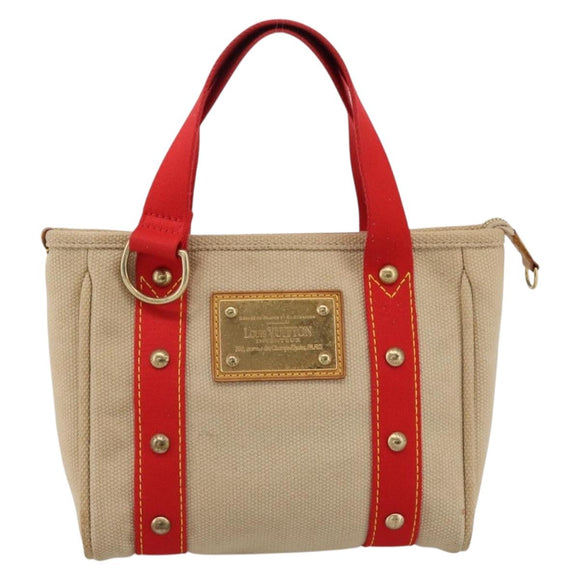 LOUIS VUITTON Antigua Cabas PM Hand Bag Red Beige M40038 LV Auth ka5953