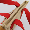 LOUIS VUITTON Antigua Cabas PM Hand Bag Red Beige M40038 LV Auth ka5953-6