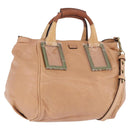 Chloe Etel Hand Bag Leather 2way Beige Gold Auth ka5954A-1