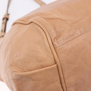 Chloe Etel Hand Bag Leather 2way Beige Gold Auth ka5954A-12