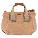 Chloe Etel Hand Bag Leather 2way Beige Gold Auth ka5954A-2