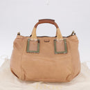 Chloe Etel Hand Bag Leather 2way Beige Gold Auth ka5954A-26