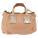 Chloe Etel Hand Bag Leather 2way Beige Gold Auth ka5954A-3