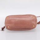 PRADA Hand Bag Leather 2way Pink Gold Auth ka5955V-5