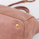 PRADA Hand Bag Leather 2way Pink Gold Auth ka5955V-16