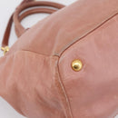 PRADA Hand Bag Leather 2way Pink Gold Auth ka5955V-17