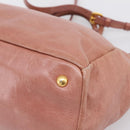 PRADA Hand Bag Leather 2way Pink Gold Auth ka5955V-18