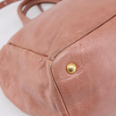 PRADA Hand Bag Leather 2way Pink Gold Auth ka5955V-19