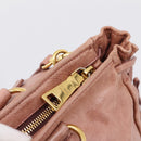 PRADA Hand Bag Leather 2way Pink Gold Auth ka5955V-9