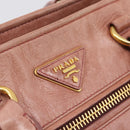 PRADA Hand Bag Leather 2way Pink Gold Auth ka5955V-20