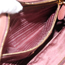 PRADA Hand Bag Leather 2way Pink Gold Auth ka5955V-25