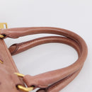 PRADA Hand Bag Leather 2way Pink Gold Auth ka5955V-14