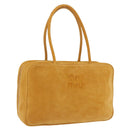 Miu Miu Beau Shoulder Bag Suede Yellow Gold Auth ka5957SAM-1